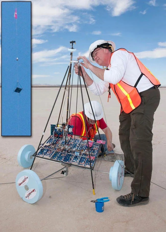LaserMotive's Team Setting Up for NASA's 2009 Power Beaming Challenge | Photo Credits: spacenews.com