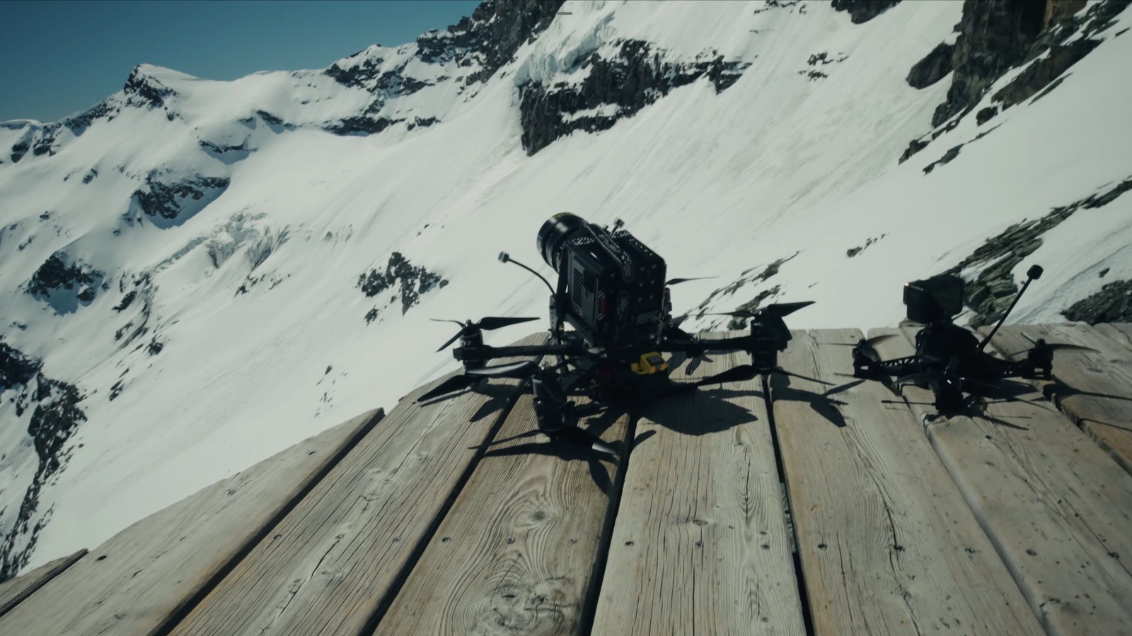 The snowy approach to the Hornli Hut at 10,700 feet (3,260 meters) on the Matterhorn.