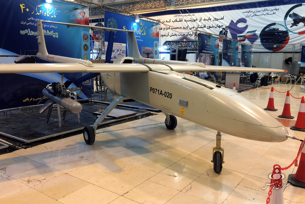 A Qods Mohajer-6, the Iranian armed drone at the center of the Sudan contract.