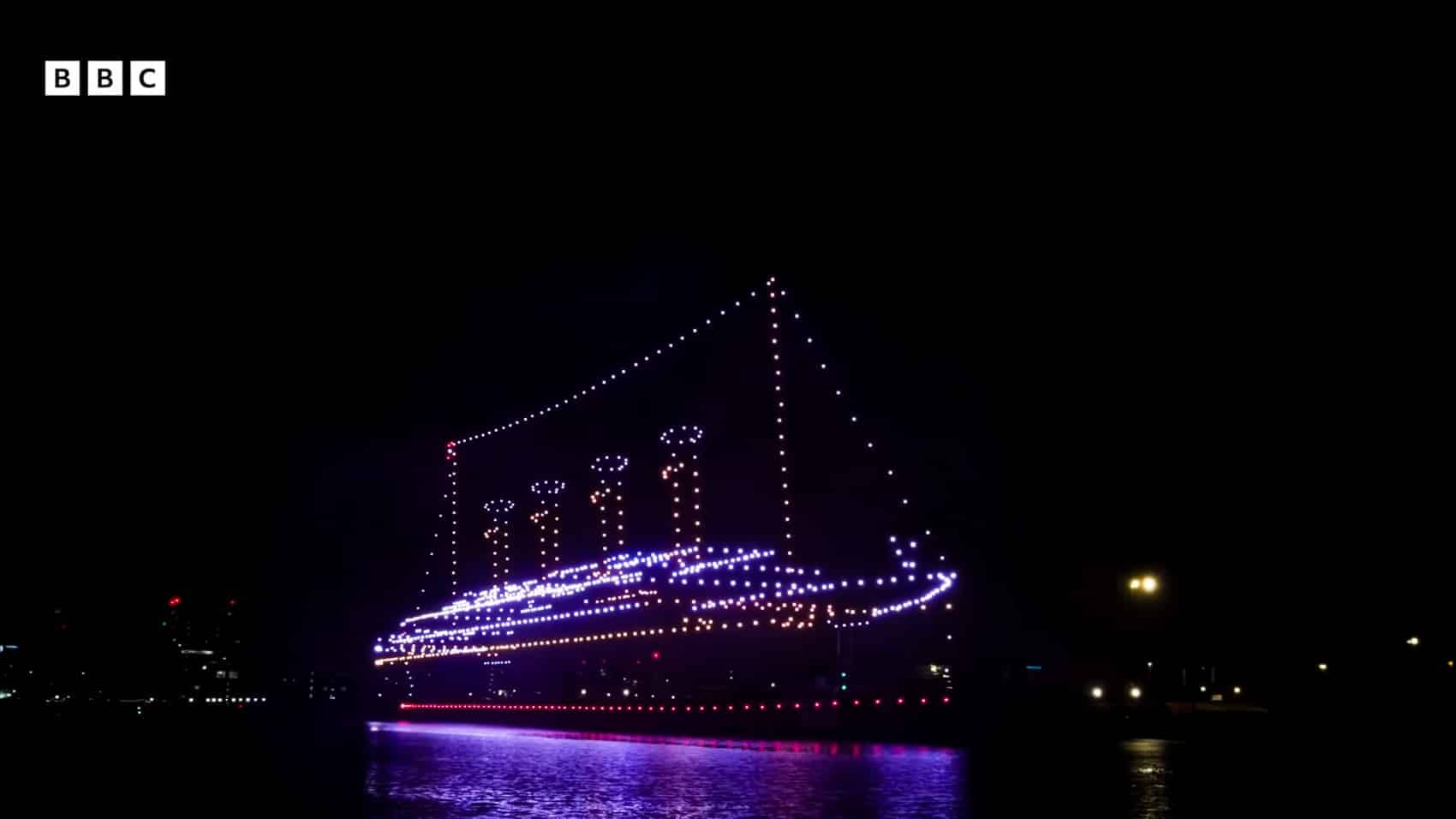 BBC's Secret 950-Drone Titanic Stuns Belfast Harbor