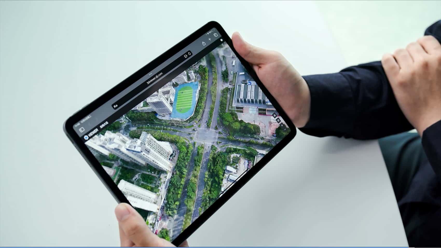 Screenshot of DJI Modify cleaning up a drone-captured 3D mesh exported from DJI Terra.