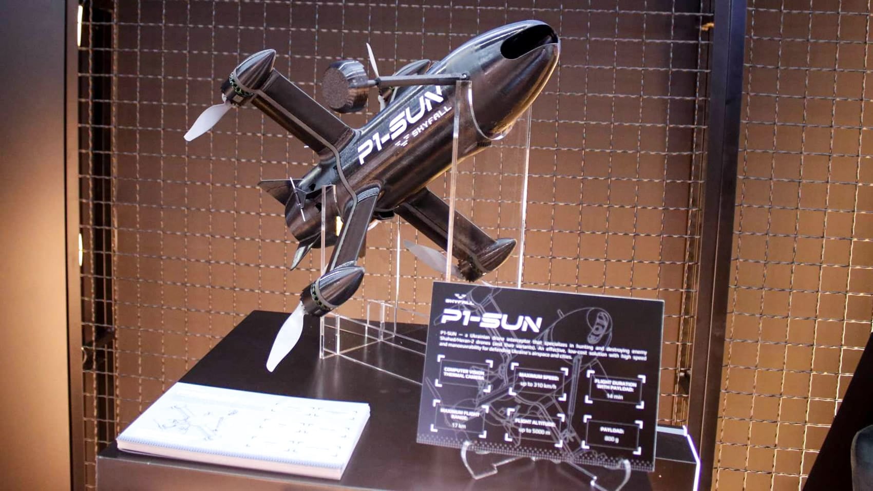 SkyFall P1-SUN interceptor, a 3D-printed airframe costing roughly $1,000 per unit.