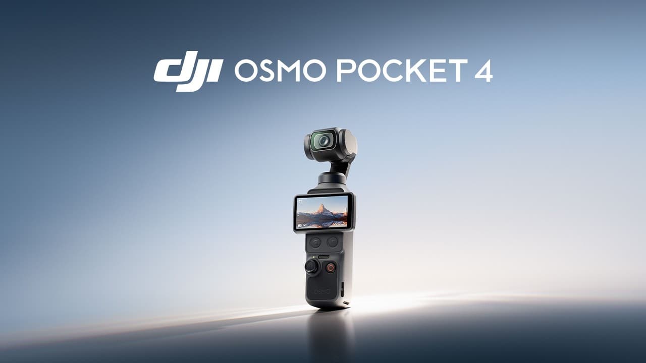 DJI Osmo Pocket 4 handheld gimbal camera from DJI's launch announcement.