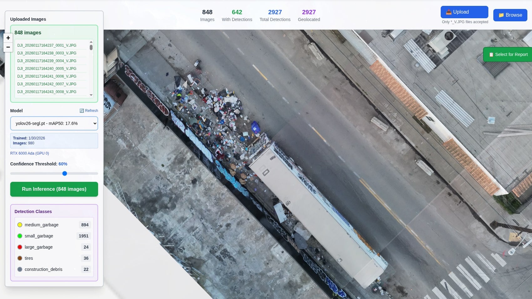 A large illegal dumpsite found from the air by an Aerbits mapping flight.