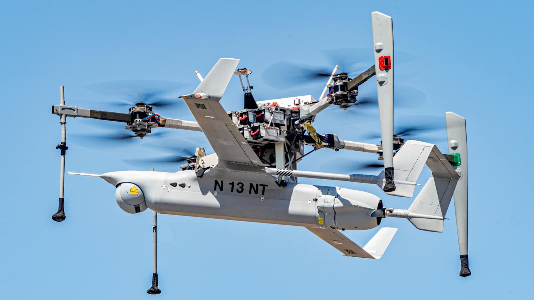 An Integrator leaving its pneumatic catapult launcher.