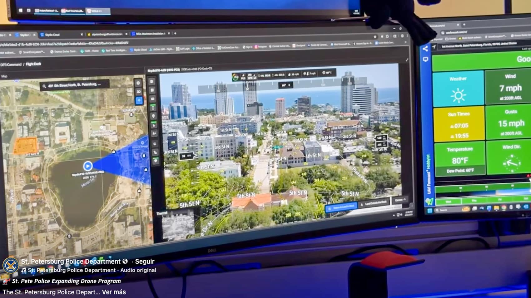 Pilots at work inside the department's Real Time Intelligence Center.
