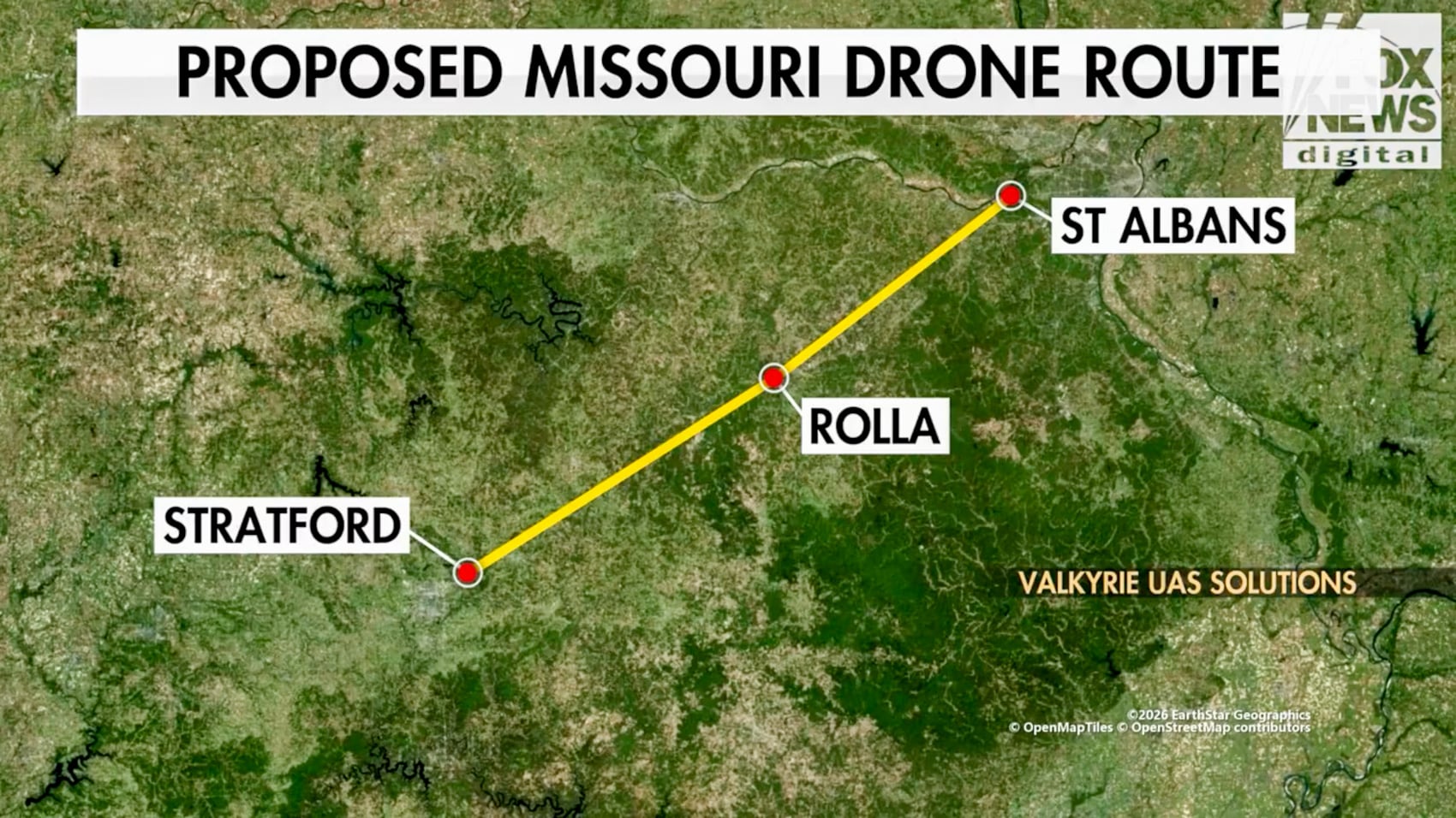 Rolla hub at Missouri S&T, midway along the Springfield to St. Louis route.