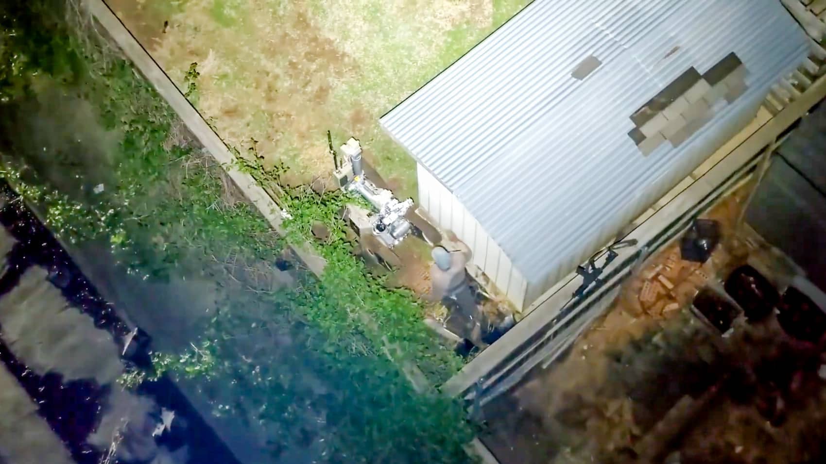 Aerial view officers used while evacuating neighboring homes during the standoff.