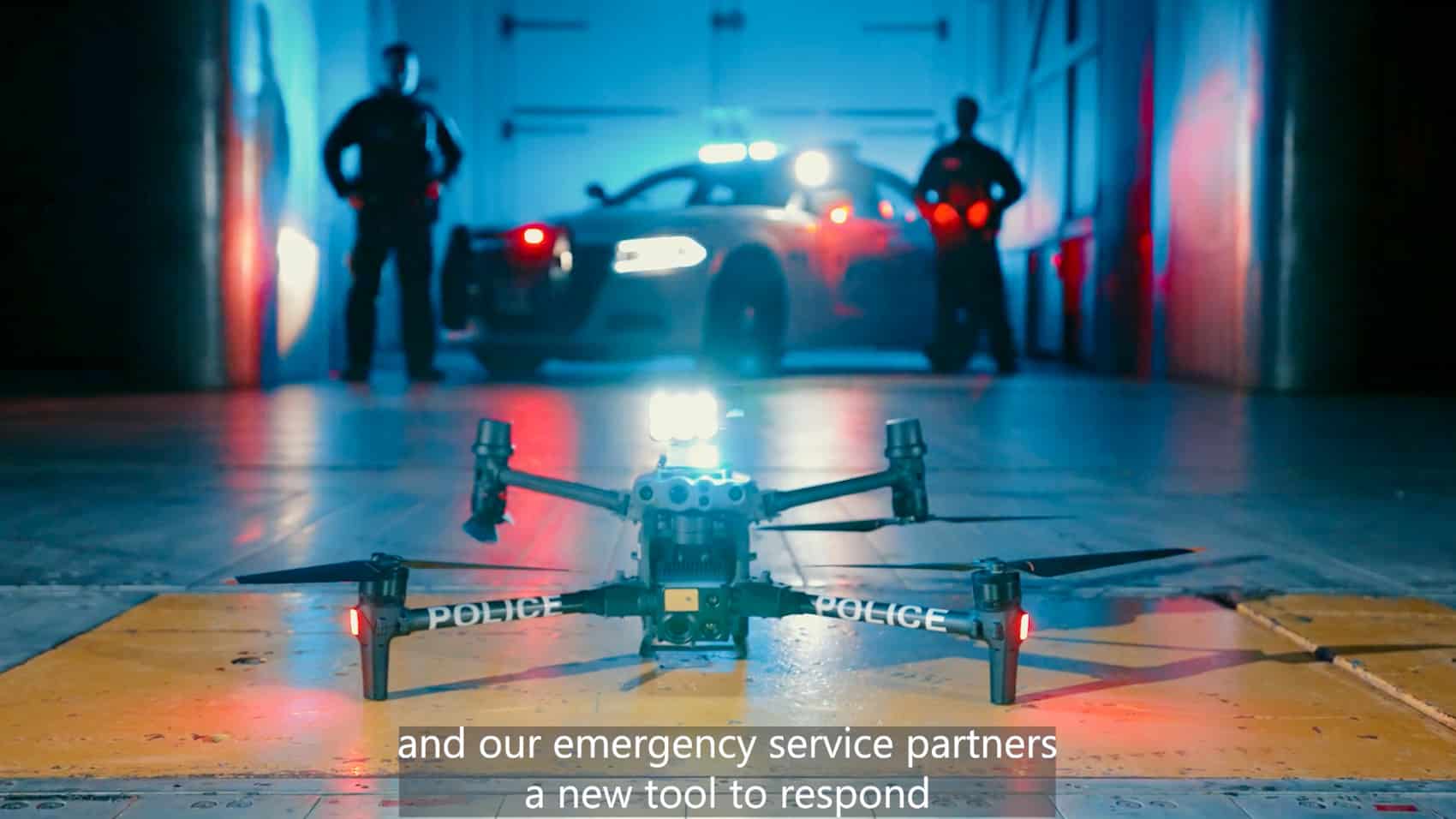 The DJI Matrice 30 tactical airframe carried by officer-operators in the field.