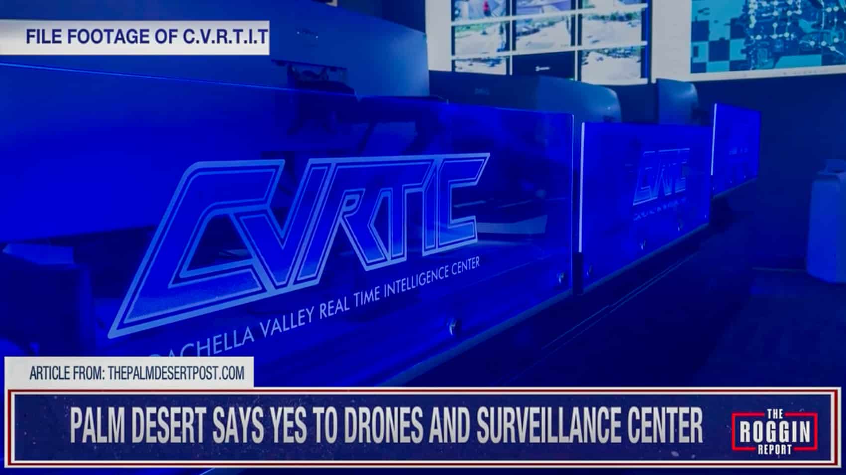 A police drone lifting off from its rooftop dock in the Coachella Valley.