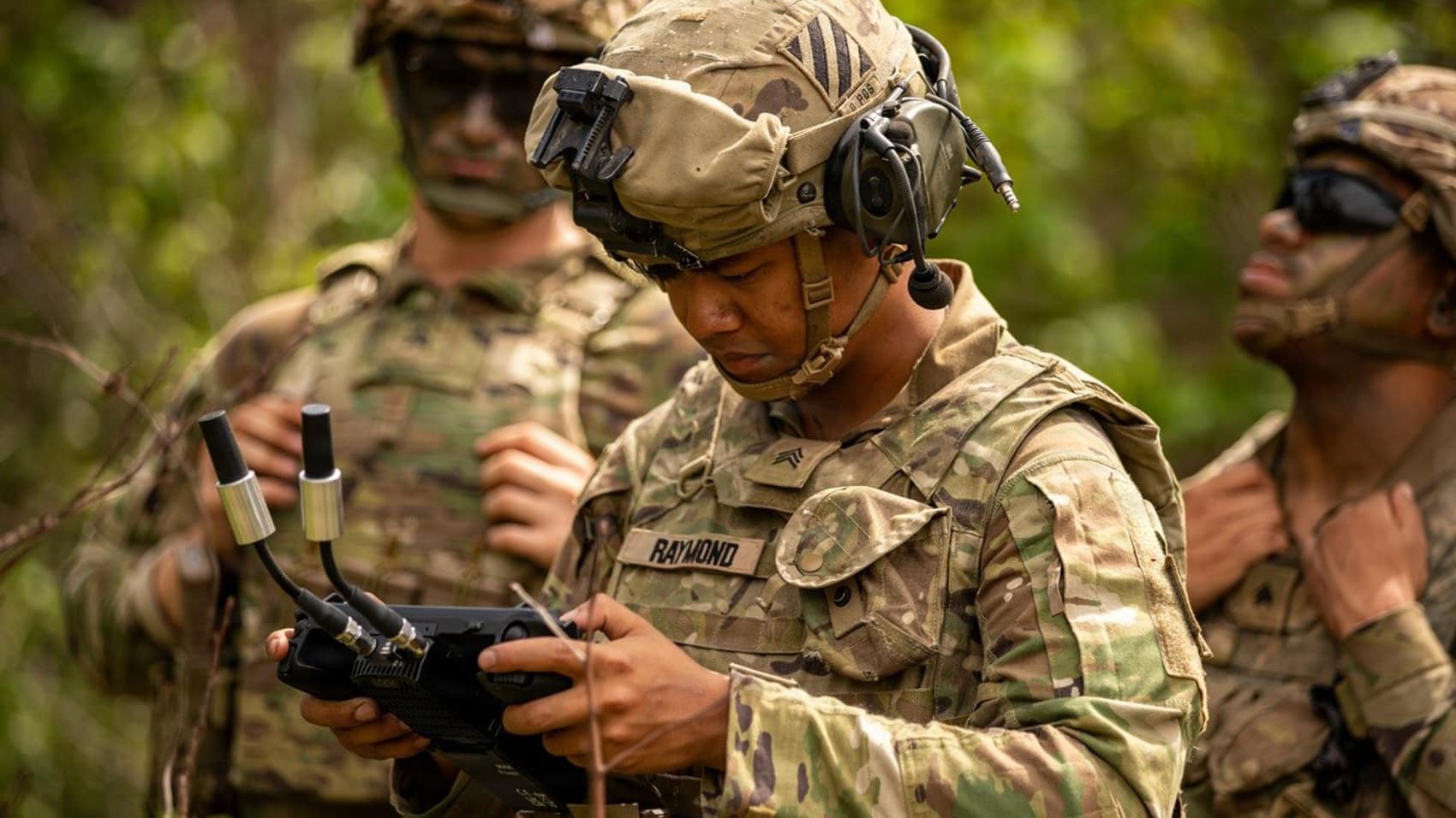 Soldiers of the 1st Armored Brigade Combat Team train at Fort Stewart, Georgia during Raider Density.