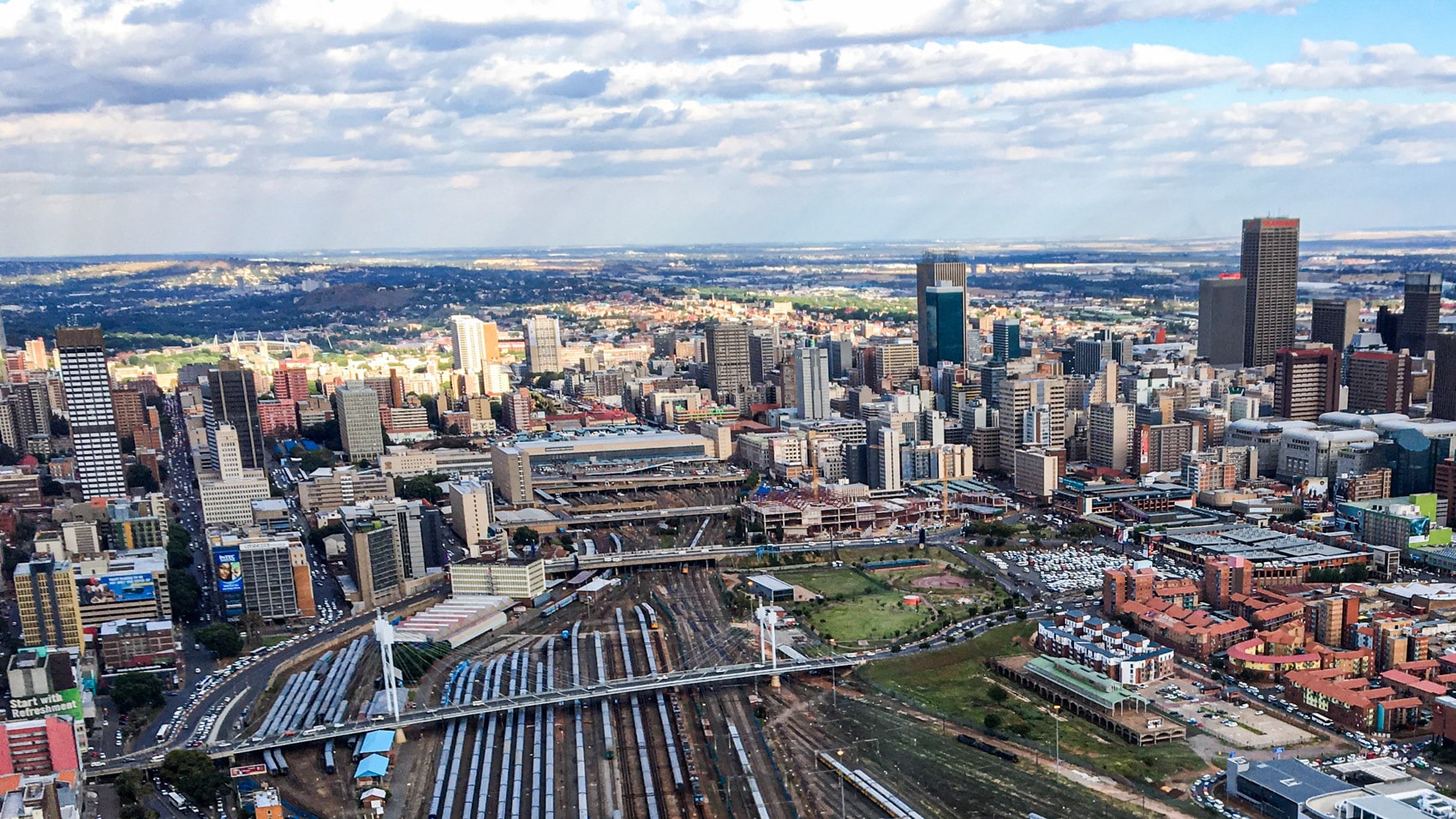 The Johannesburg skyline, one of the Gauteng metros getting Amazon same-day delivery.