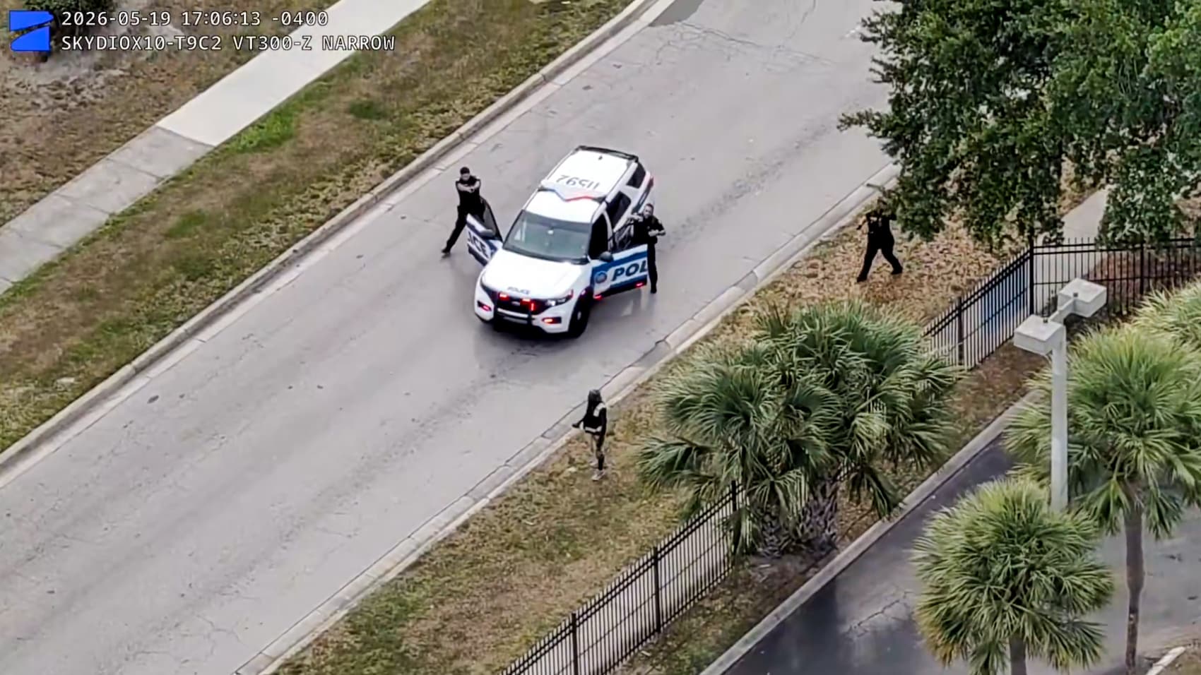 Orlando Police real-time crime center staff watching a live drone feed.