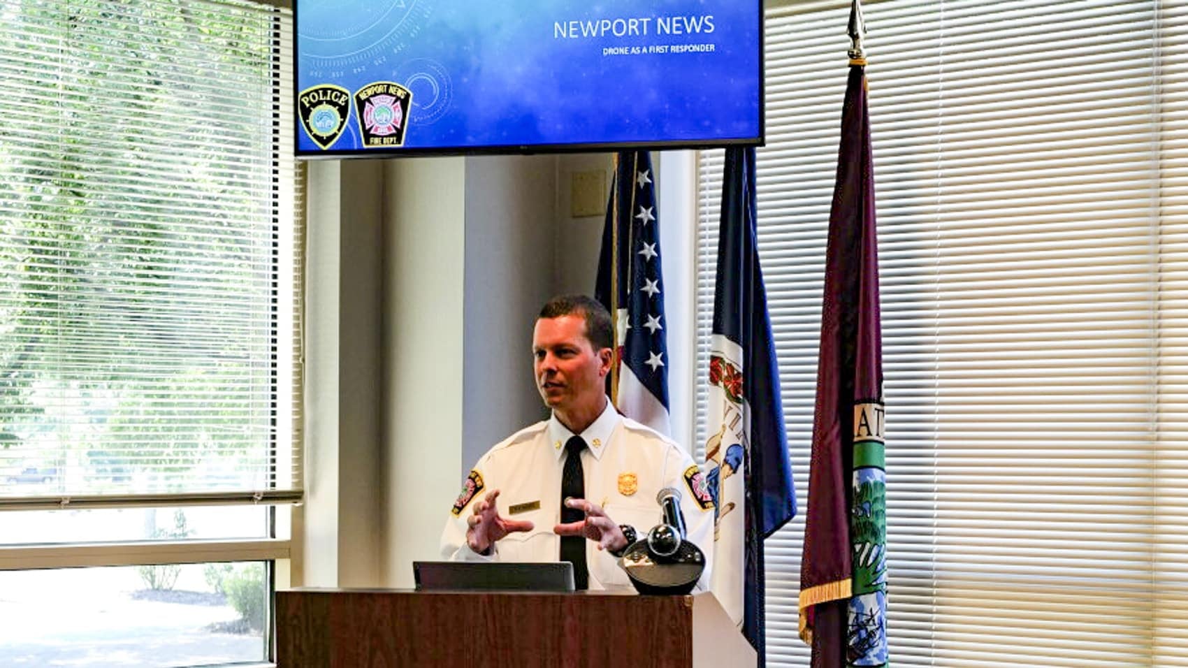 The drone first responder setup shared by Newport News police and fire.