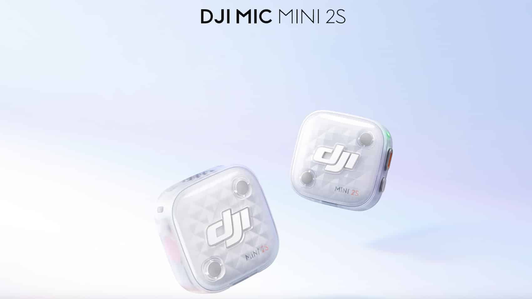 DJI graphic showing four Mic Mini 2S transmitters paired to one receiver.