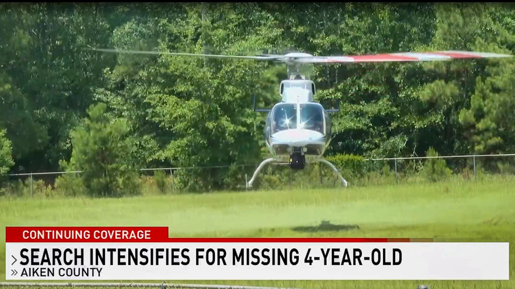 Aiken County sheriff's office drone flying over the search area.