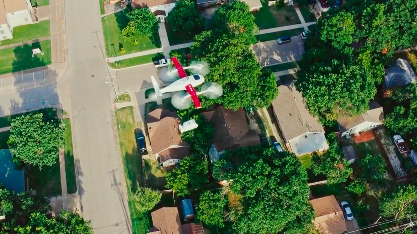 Zipline Platform 2 drone delivering a package