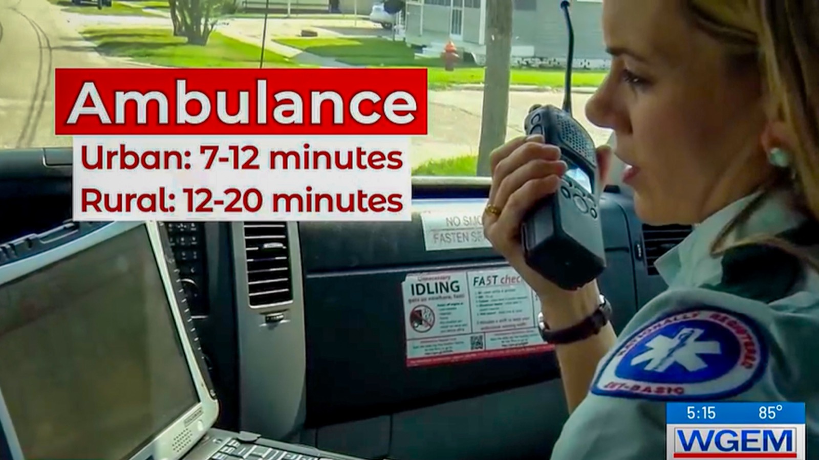 Ambulance response-time graphic from Duke Health's AED drone coverage