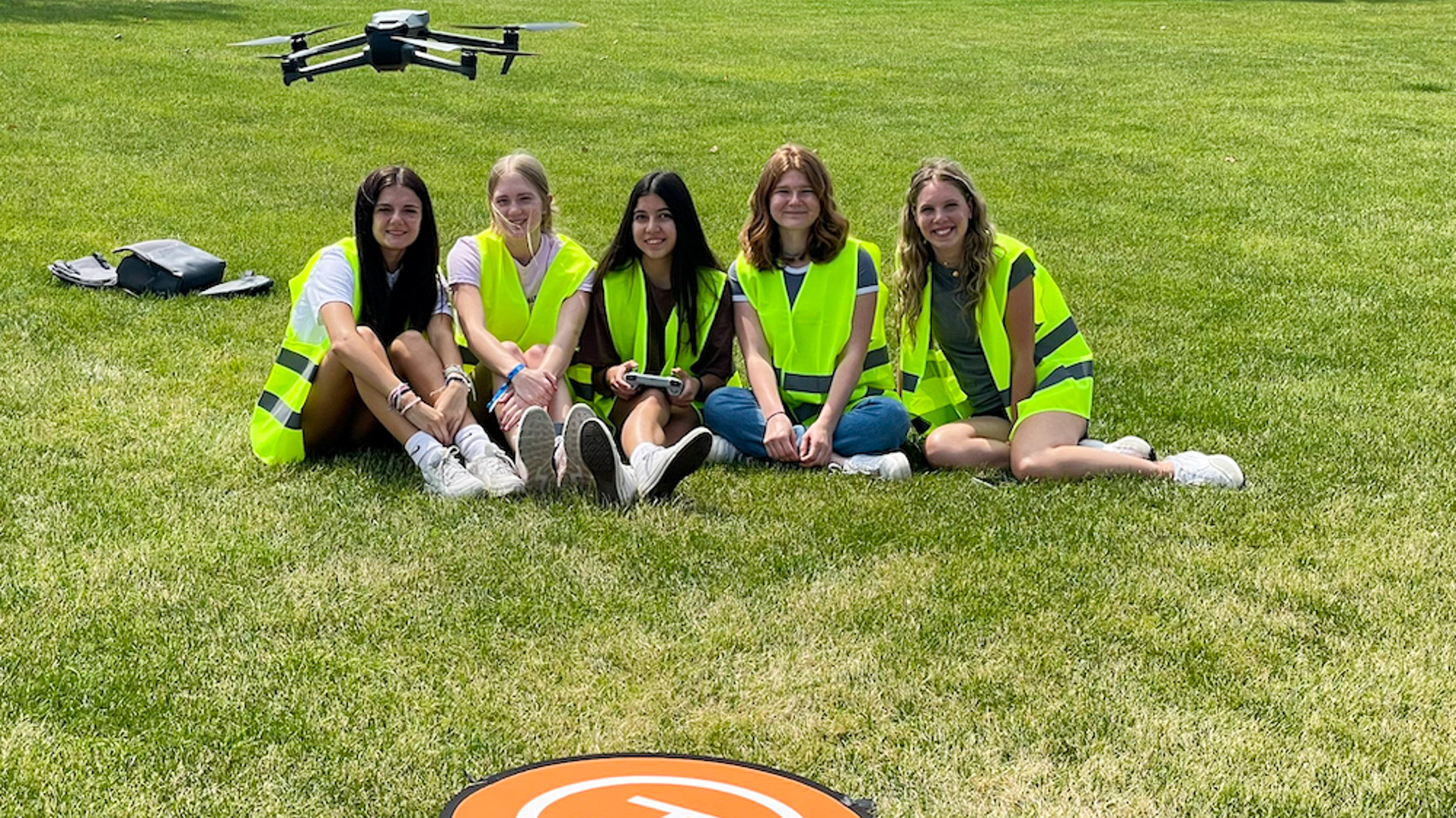 Students in the Fly Like A Girl academy practicing drone piloting in South Fayette Township