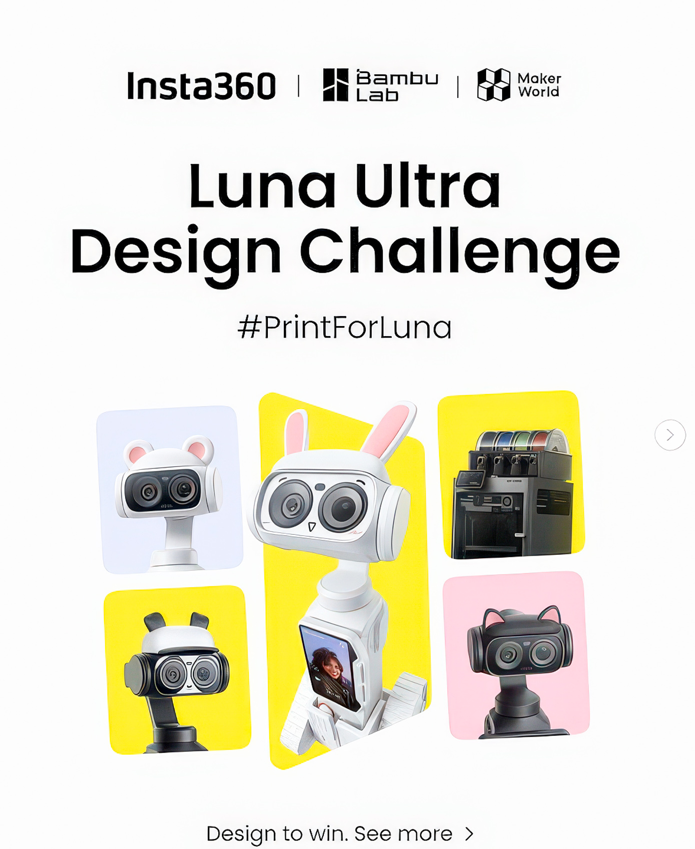 Insta360 Luna Ultra hardware render used in the open-design launch materials
