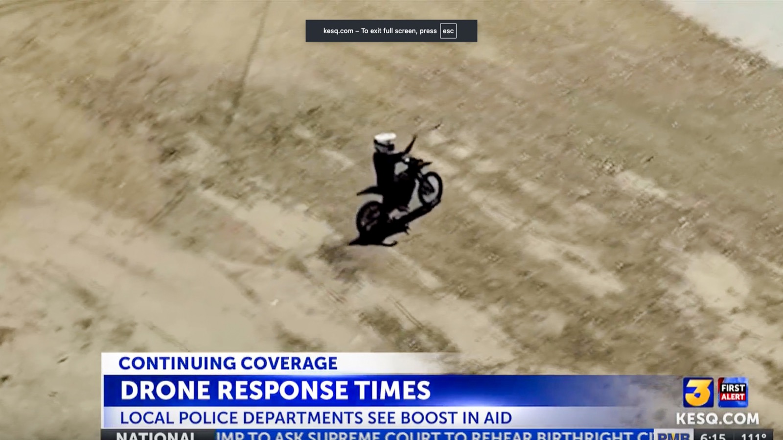 DJI drone footage frame tied to the Coachella Valley first responder drone system