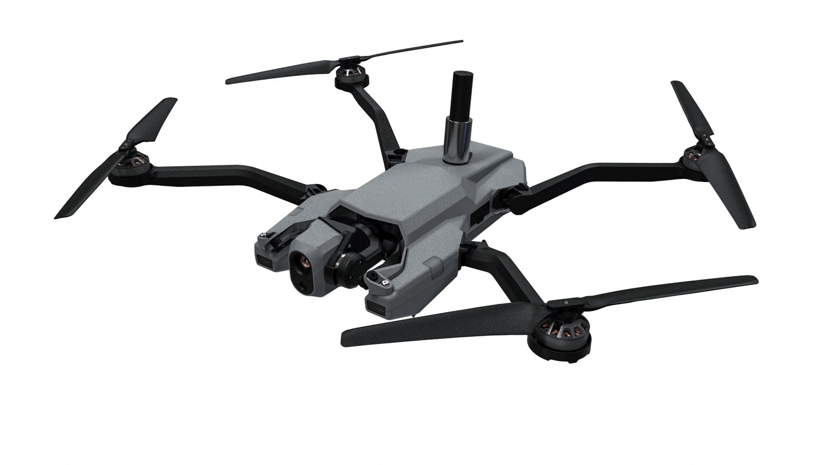 Isolated product view of the Red Cat Black Widow small drone