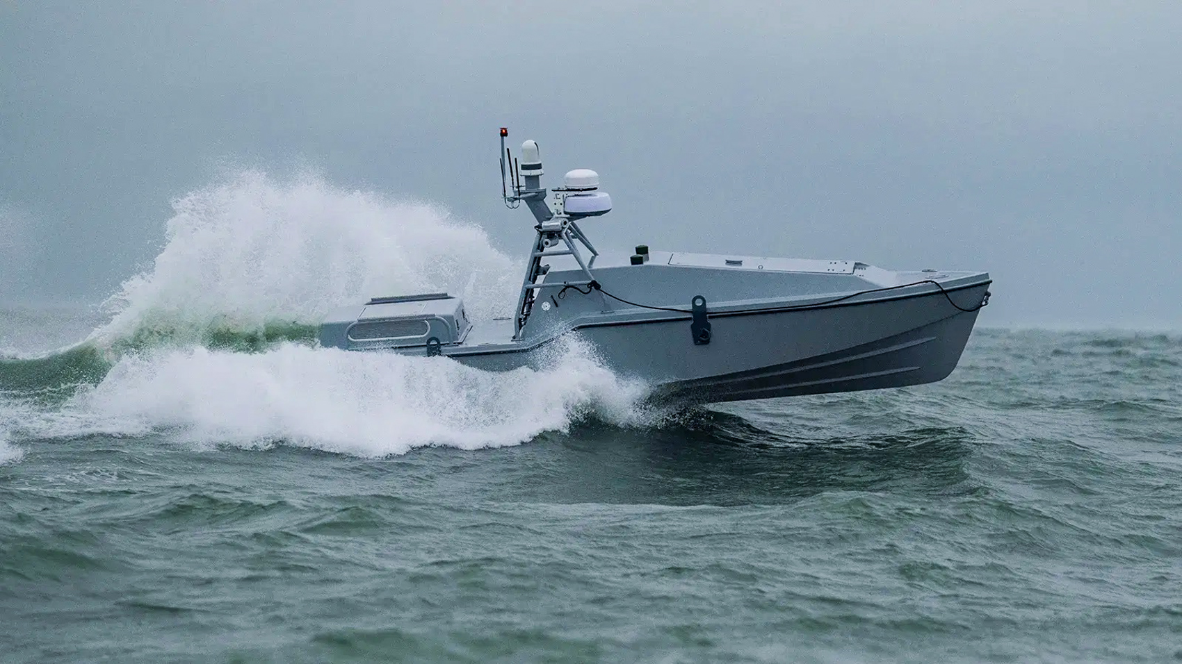 Rendering of Saronic autonomous vessels turning at sea near Port Alpha shipyard coverage
