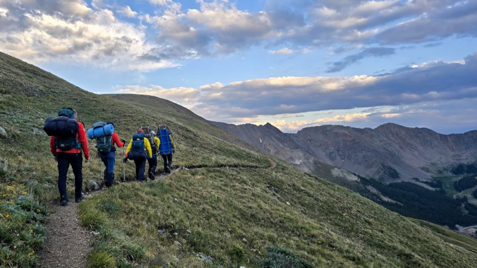 Hikers in Colorado backcountry terrain